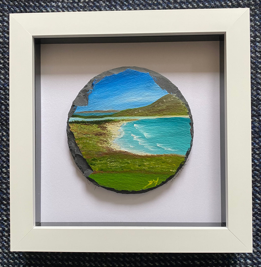 Framed mini slate oil painting ~ Scarista