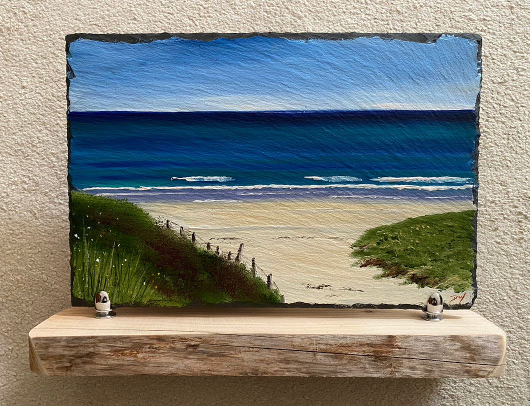 Oil painting on slate ~ Traigh Mhòr 30cm x 20cm