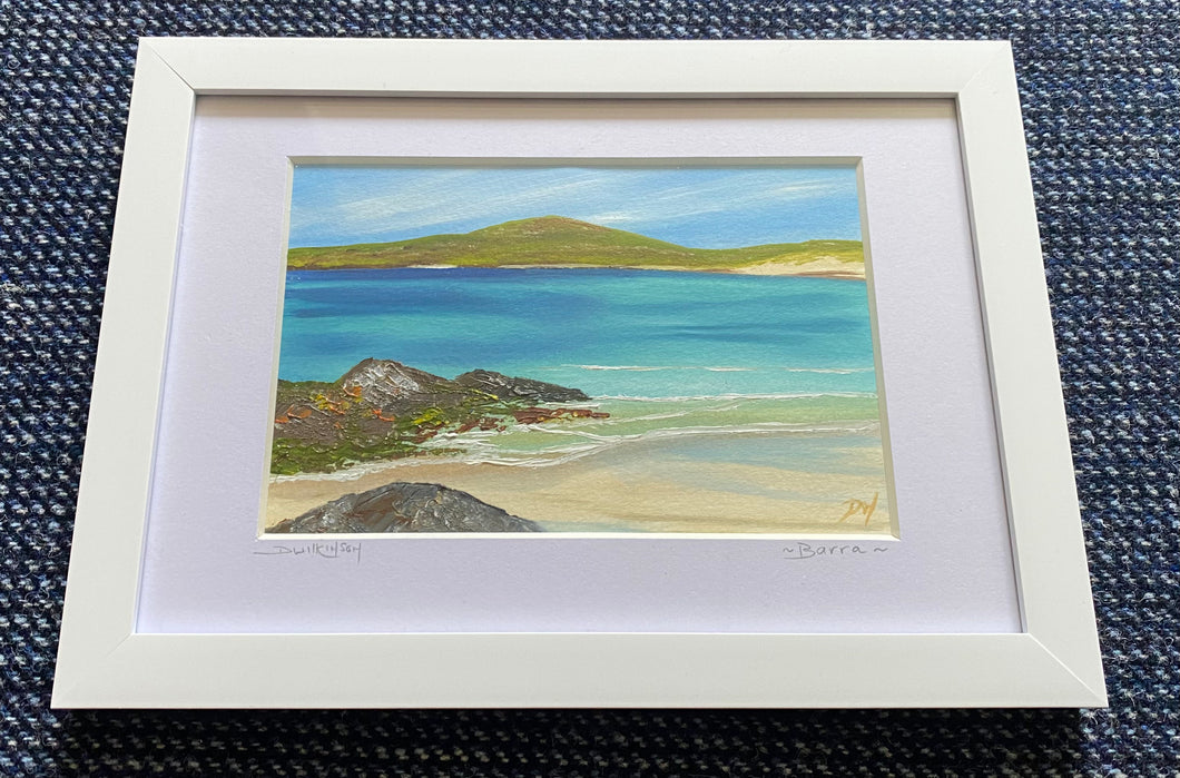 Framed mini oil painting ~ Barra