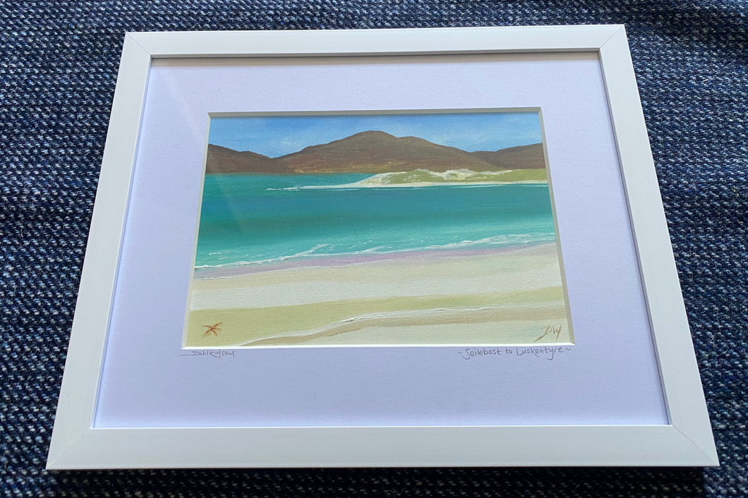 Framed oil painting ~ Seilebost to Luskentyre