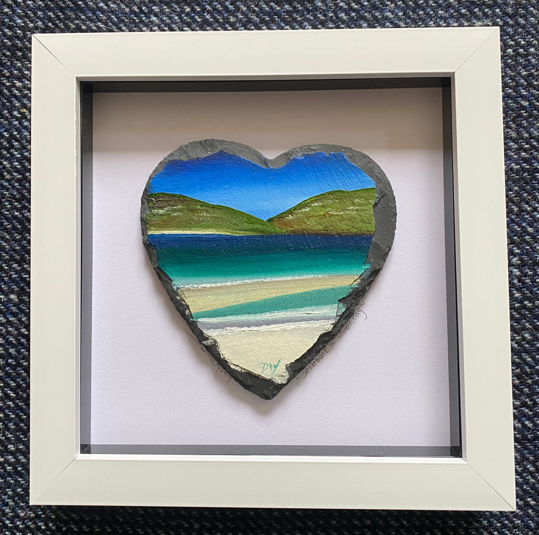 Framed mini slate oil painting ~ Seilebost
