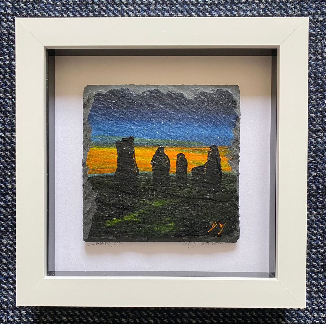 Framed mini slate oil painting ~ Callanish