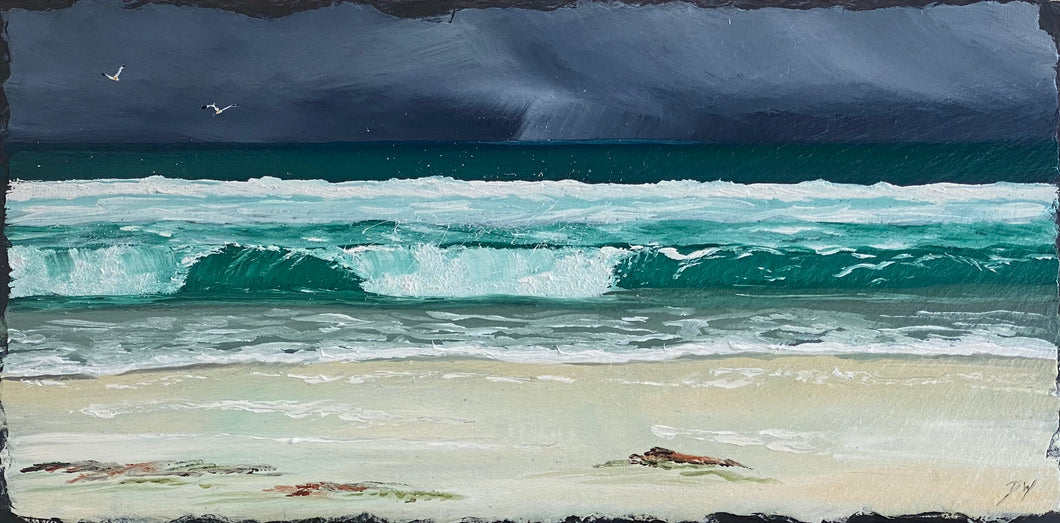 Oil painting on slate 50cm x 25cm ~ Dail Mòr