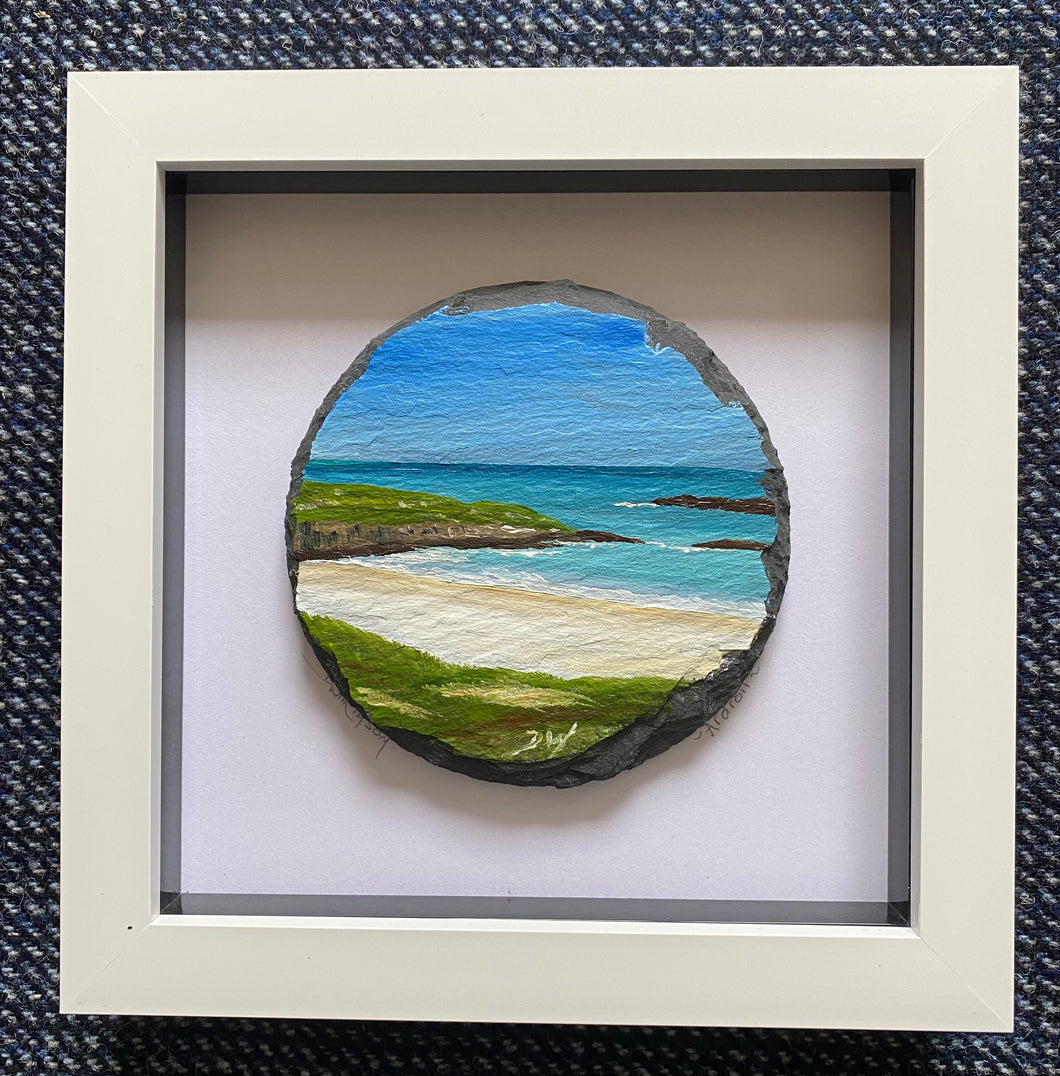 Framed mini slate oil painting ~ Ardroil