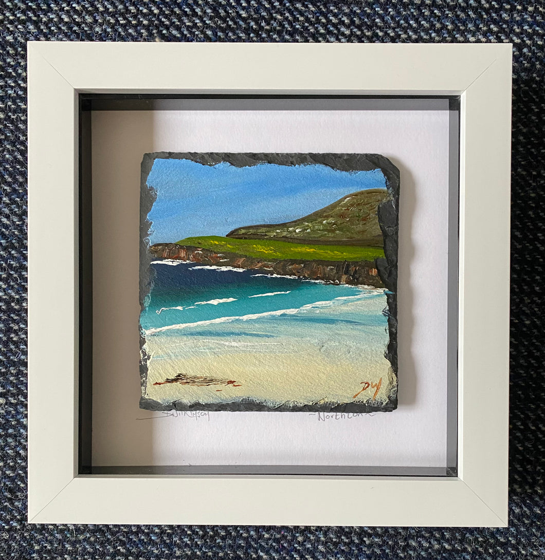 Framed mini slate oil painting ~ Northton