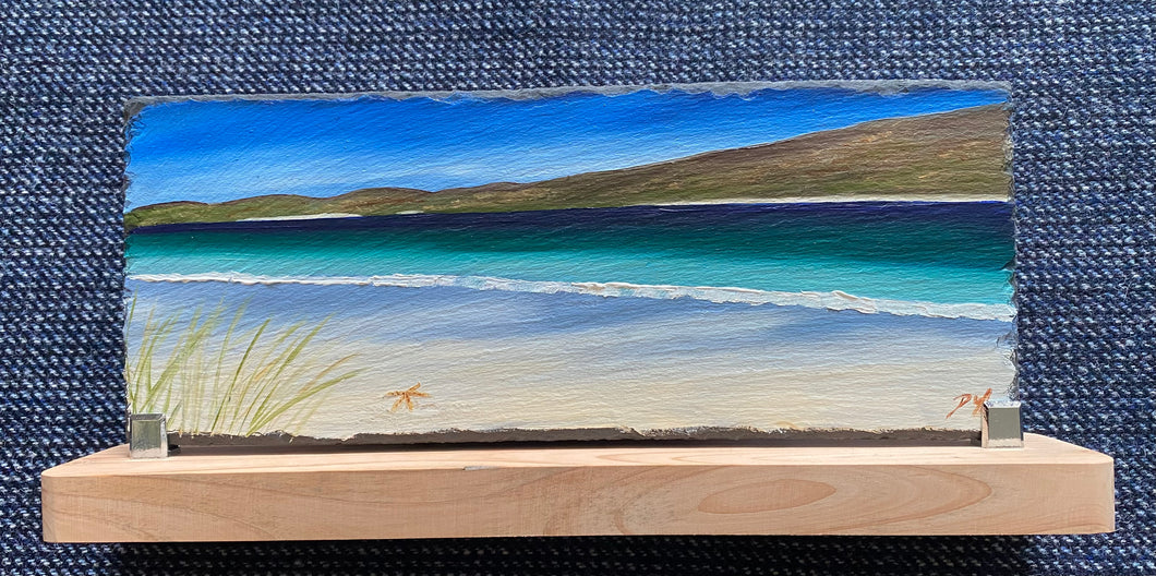 Oil painting on slate ~ Luskentyre Shore