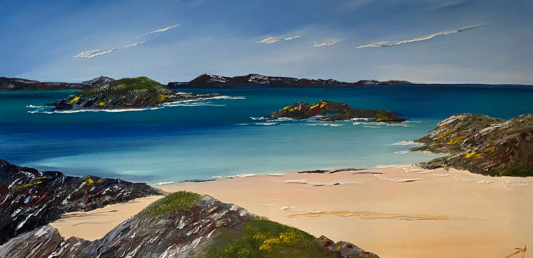 Original oil painting ~ Rhu point beach 100cm x 50cm