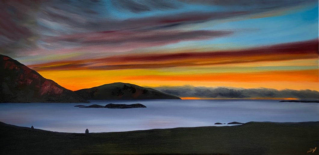 Original oil painting ~ Ardhasaig Sunset 100cm x 50cm
