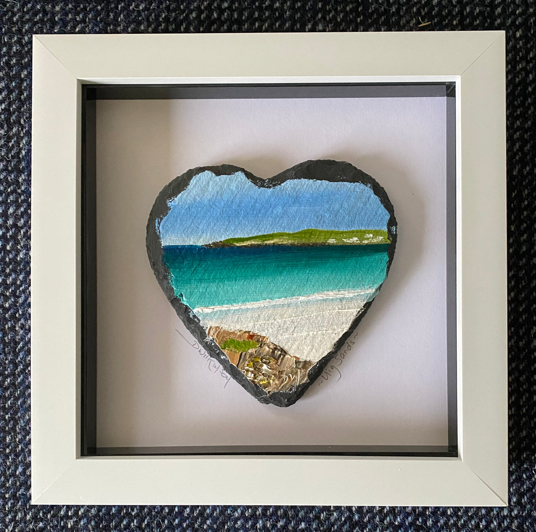 Framed mini slate oil painting ~ Uig