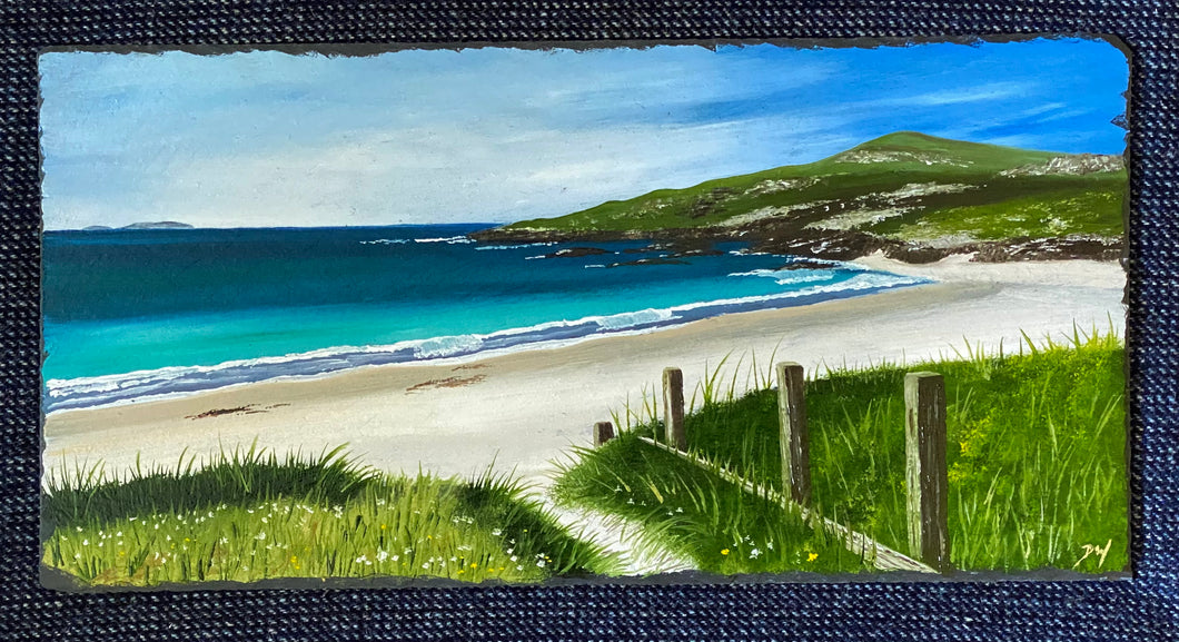 Oil painting on slate 50cm x 25cm ~ Huisinis