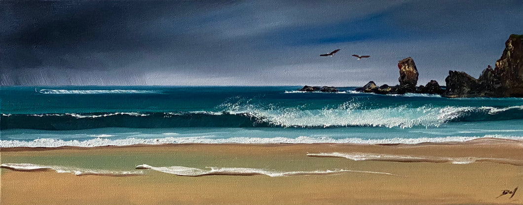 Original oil painting ~ Dail Mòr 50cm x 20cm