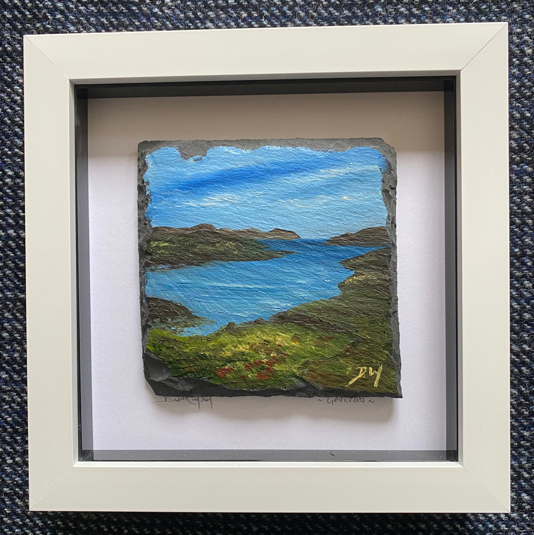 Framed mini slate oil painting ~ Geocrab