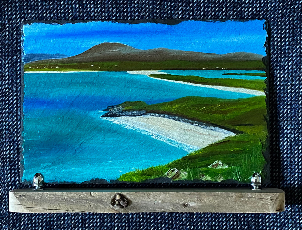 Oil painting on slate ~ Seilebost 30cm x 20cm