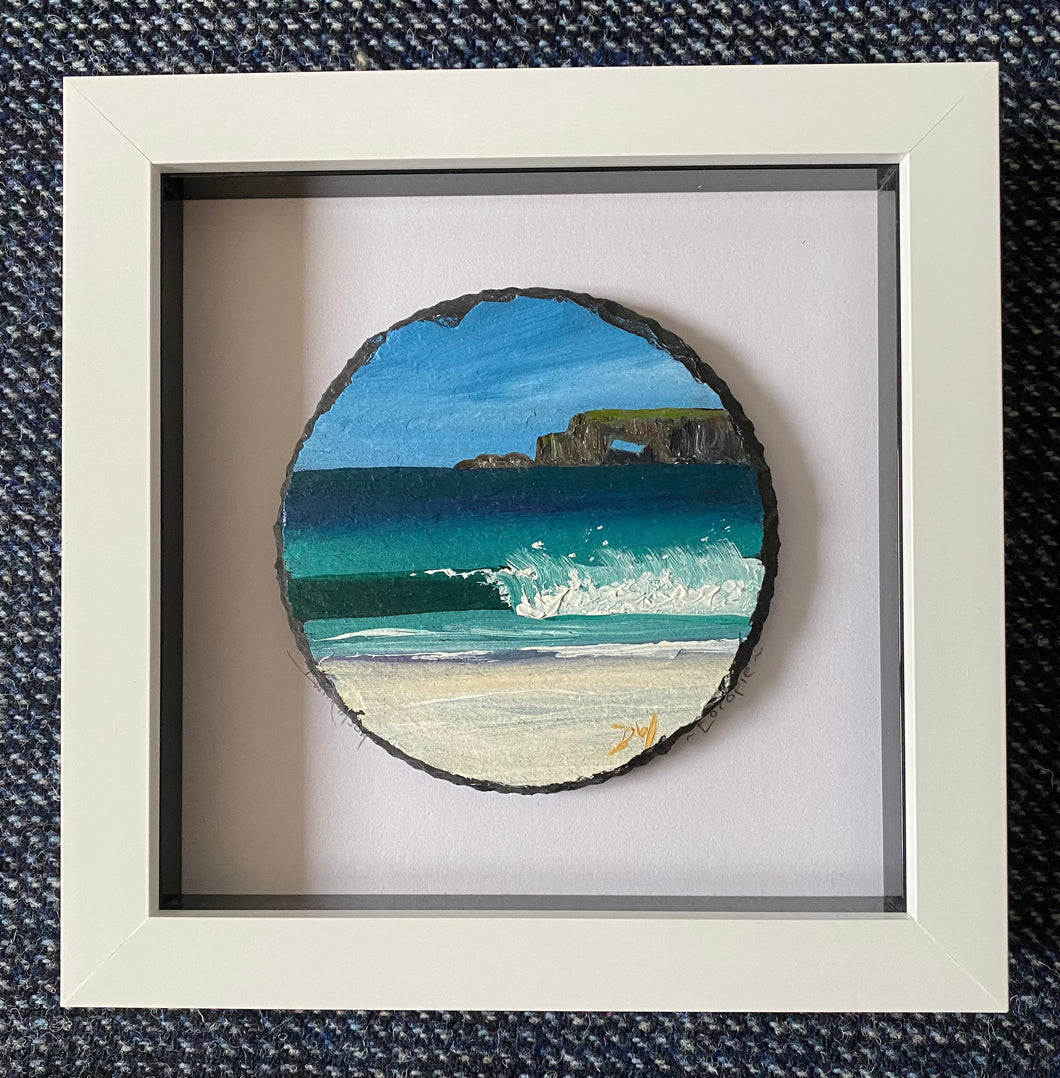 Framed mini slate oil painting ~ Eoropie