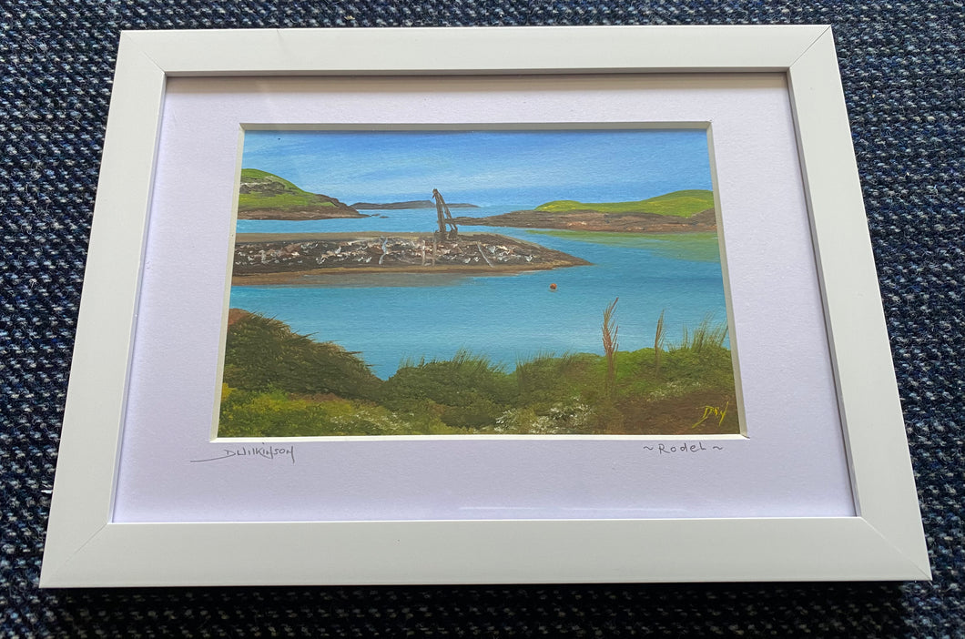 Framed mini oil painting ~ Rodel