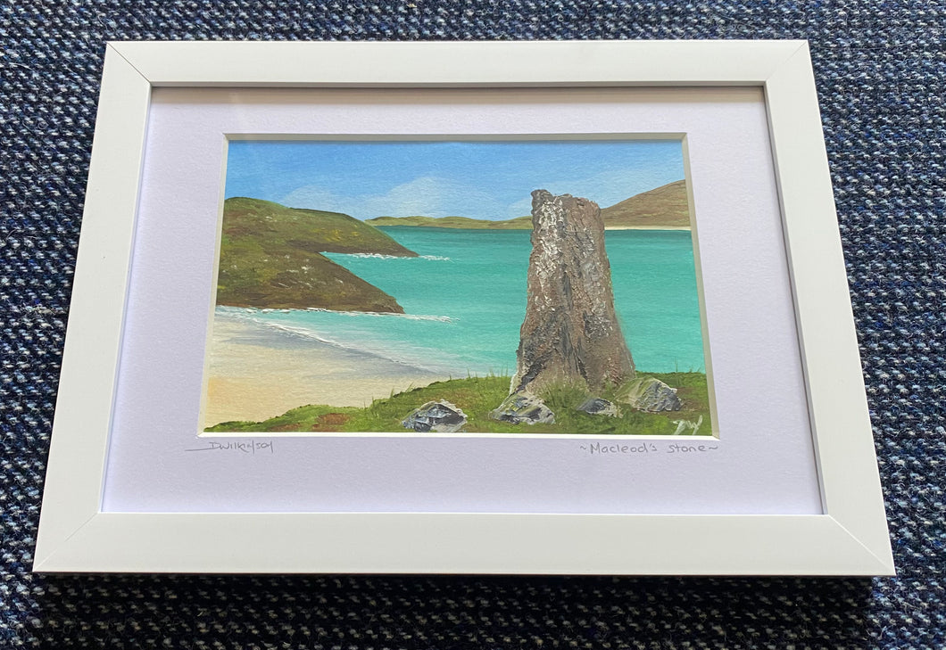 Framed mini oil painting ~ Macleod’s Stone