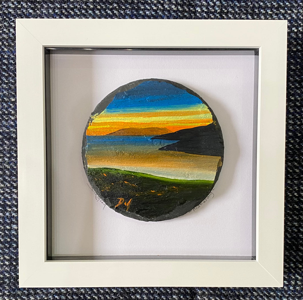 Framed mini slate oil painting ~ Ardhasaig