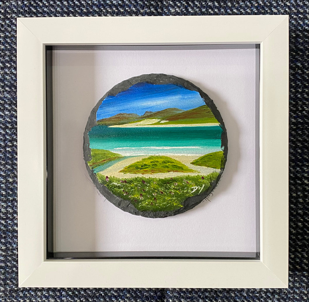 Framed mini slate oil painting ~ Horgabost
