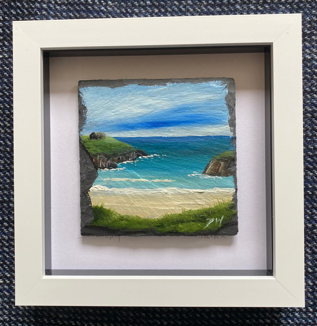 Framed mini slate oil painting ~ Stoth